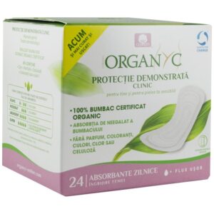 Absorbante zilnice subtiri din bumbac organic ambalate individual 24 buc Organyc