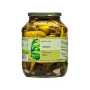 Ardei bio in ulei cu mirodenii, 1.47kg Epikouros