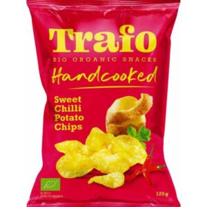 Chipsuri bio din cartofi prajite manual, cu chilli dulce, 125g Trafo
