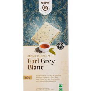 Ciocolata alba bio cu ceai negru Earl Grey si ulei de bergamota, 80g Gepa