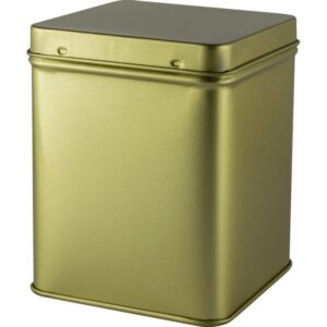 Cutie din metal cu capac, patrata, 100g, pentru ceai Gold Star