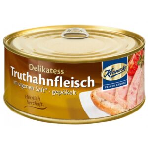 Delicatesa din carne de curcan in suc propriu, 300g Keunecke