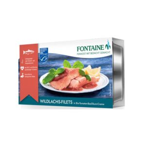File de somon salbatic in sos de rosii bio si sos de busuioc, 200g Fontaine