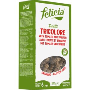 Fusilli bio tricolore din faina de orez, 250g Felicia