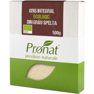 Gris integral bio din grau spelta, 500g Pronat