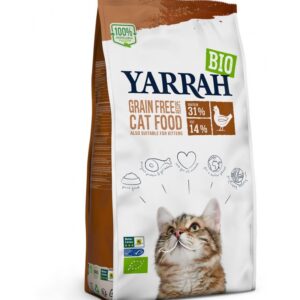 Hrana uscata bio pentru pisici, cu peste, 31% proteina si 14% grasimi, fara cereale, 2.4kg Yarrah
