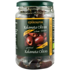 Masline kalamata bio, crude, fara samburi, 170g Epikouros