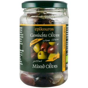 Mix de masline bio, crude, fara samburi, 170g Epikouros