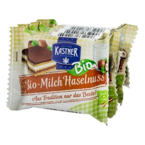 Napolitane bio cu lapte si alune, 100g (4*25g) Kastner