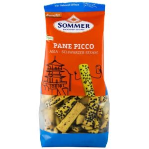 Panne Picco Asia cu susan negru mini grisine bio din alac, orz si mei, demeter 150g Sommer