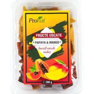 Papaya si mango fructe uscate natur 200g Pronat