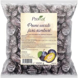 Prune uscate, fara samburi, 1kg Pronat
