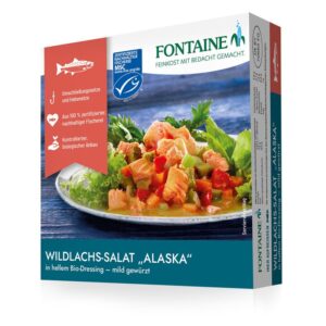 Salata de somon salbatic Alaska in sos alb bio, 200g Fontaine