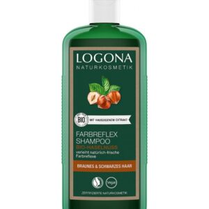 Sampon pentru par vopsit (saten inchis si brunet), cu alune de padure, 250ml Logona