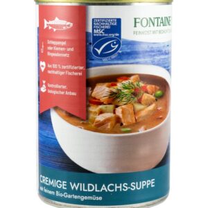 Supa crema de somon salbatic cu legume fine de gradina, bio, 400ml Fontaine
