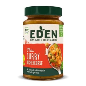 Mancare de naut bio cu curry in stil thailandez, 400g eden