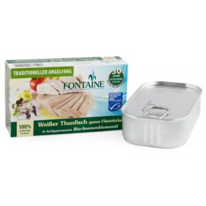 Ton alb in ulei bio de floarea soarelui presat la rece, 120g Fontaine