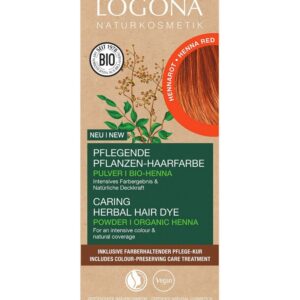 Vopsea de par bio pe baza de plante, 030, rosu henna 100g Logona