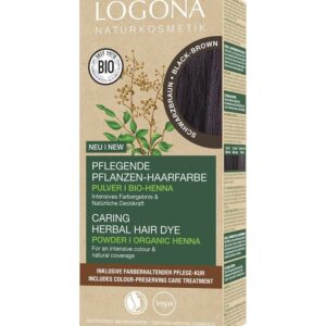 Vopsea de par bio pe baza de plante, maro inchis 100g Logona
